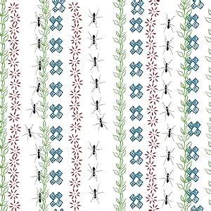 Stitch & Sparkle Maries Collection Fabric, Picnic Ant Stripe, 44 